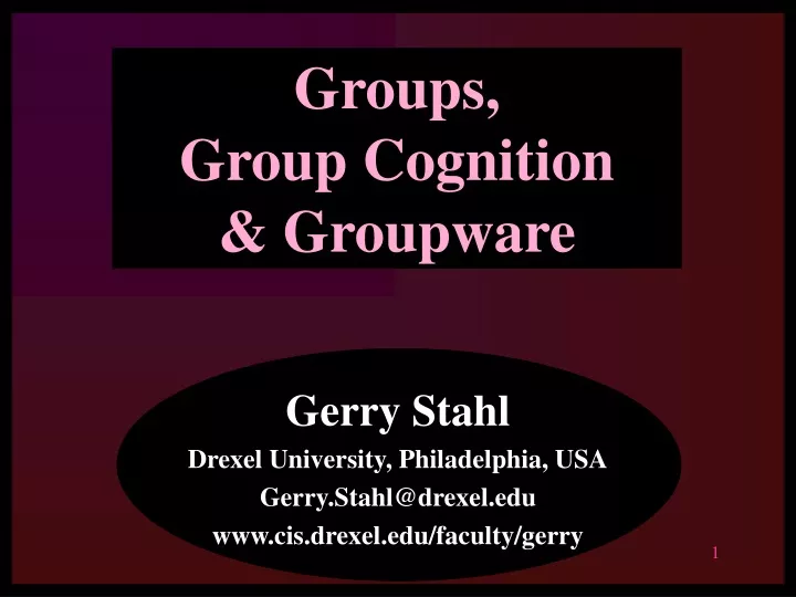 groups group cognition groupware