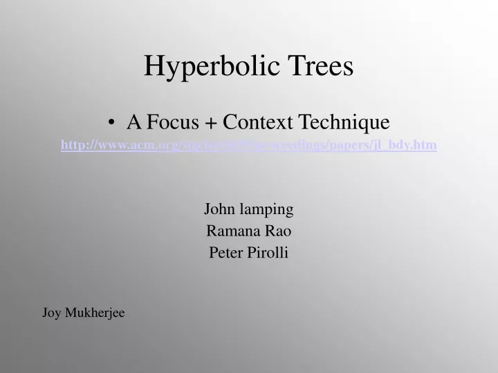 hyperbolic trees