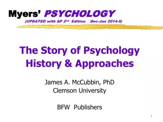 Myers’  PSYCHOLOGY 	(UPDATED with AP 2 nd   Edition    Dec-Jan 2014-5)