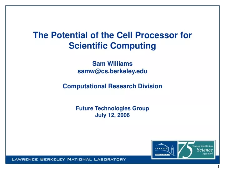 the potential of the cell processor