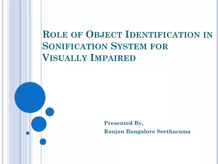 role of object identification in sonification system for visually impaired