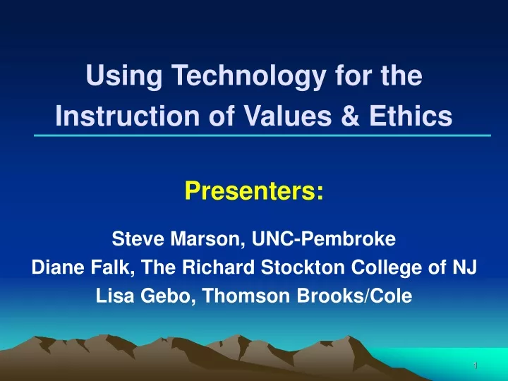 using technology for the instruction of values