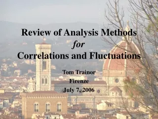 Review of Analysis Methods for Correlations and Fluctuations