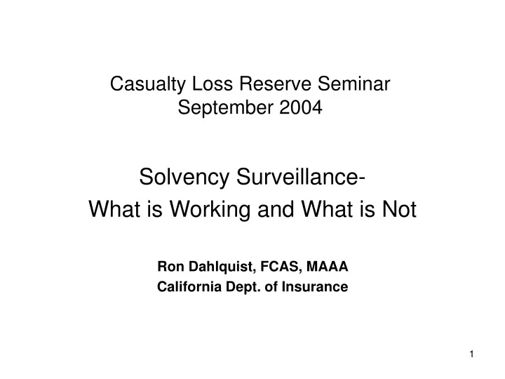 casualty loss reserve seminar september 2004