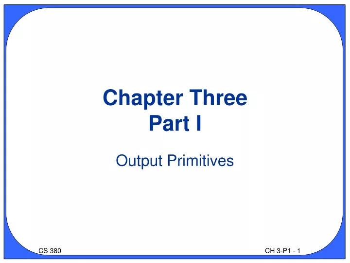 chapter three part i