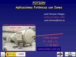 FOTION Aplicaciones Fotónicas con Iones