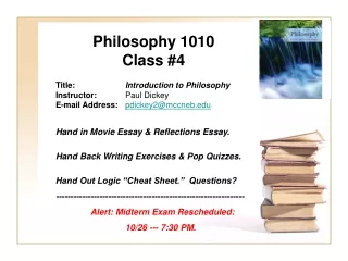 Philosophy 1010 Class #4