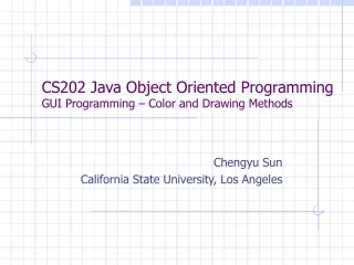 CS202 Java Object Oriented Programming GUI Programming – Color and Drawing Methods