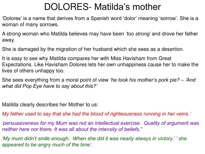 dolores matilda s mother dolores is a name that