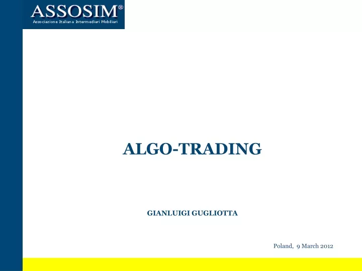 algo trading gianluigi gugliotta