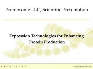 Promosome LLC, Scientific Presentation Scientific Presentation