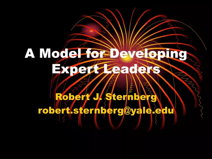 a model for developing expert leaders
