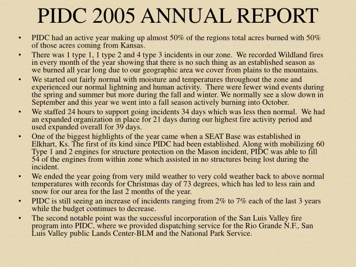 pidc 2005 annual report