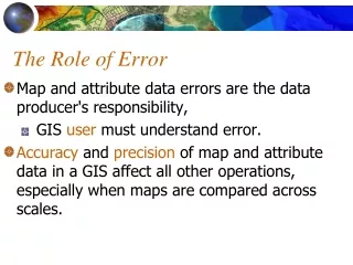 The Role of Error
