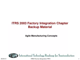 ITRS 2003 Factory Integration Chapter  Backup Material