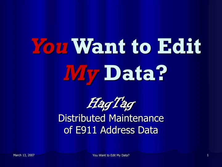 you want to edit my data