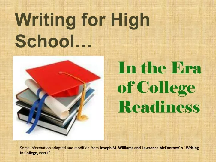 writing for high school