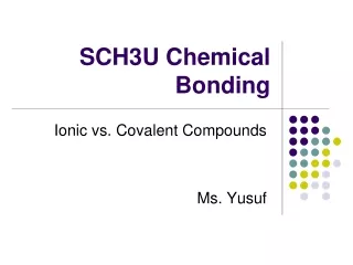 SCH3U Chemical Bonding