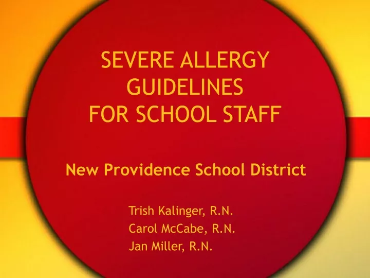severe allergy guidelines for school staff