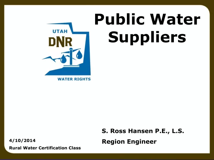 public water suppliers