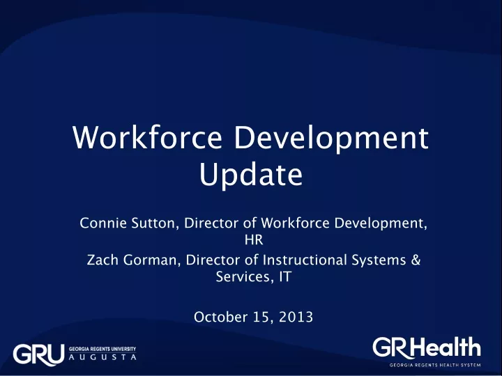 workforce development update
