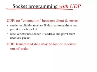 Socket programming  with UDP