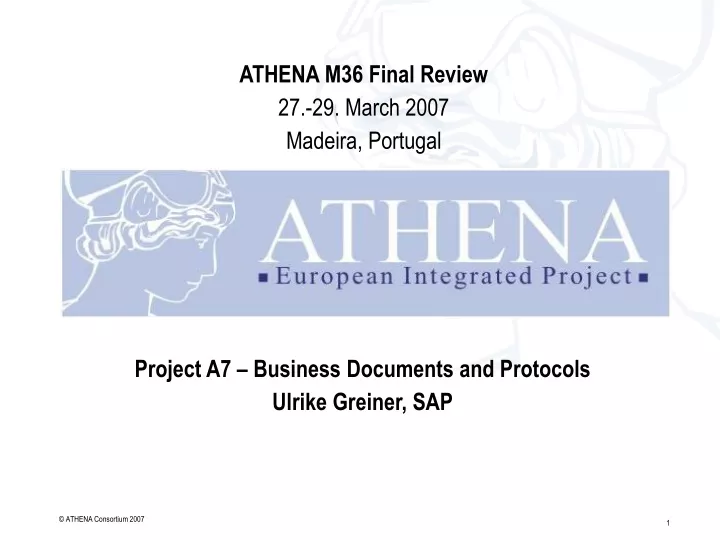 project a7 business documents and protocols ulrike greiner sap