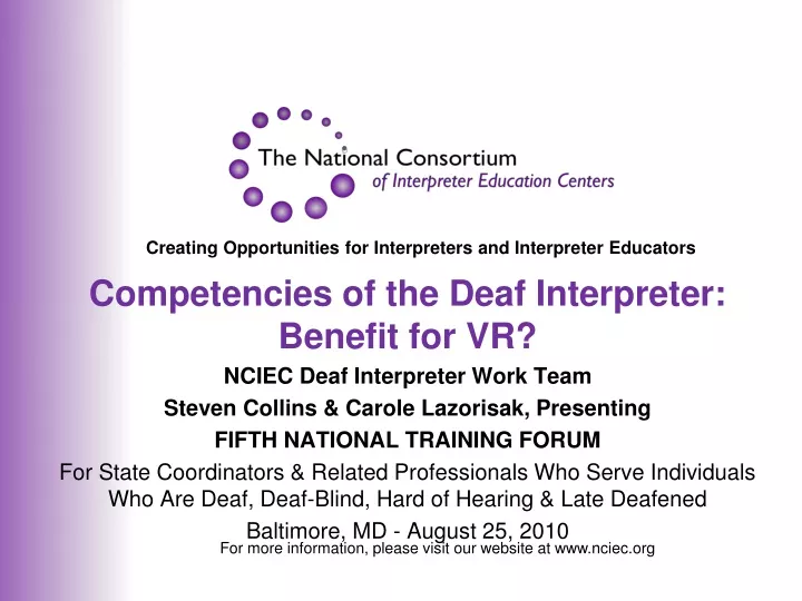 creating opportunities for interpreters and interpreter educators