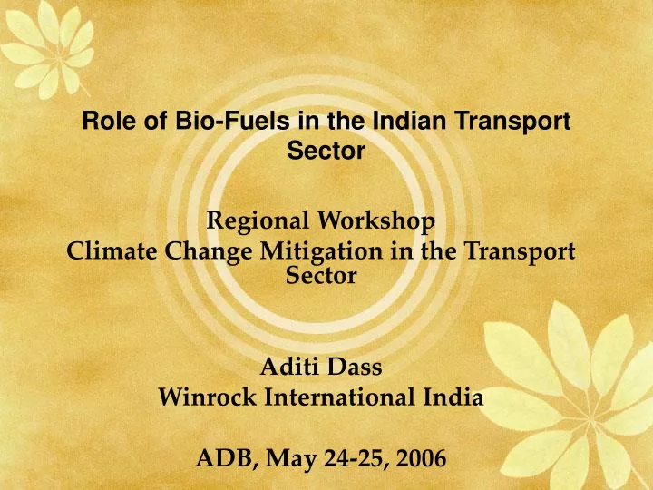 role of bio fuels in the indian transport sector