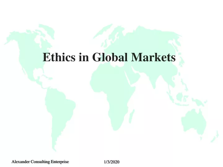 ethics in global markets
