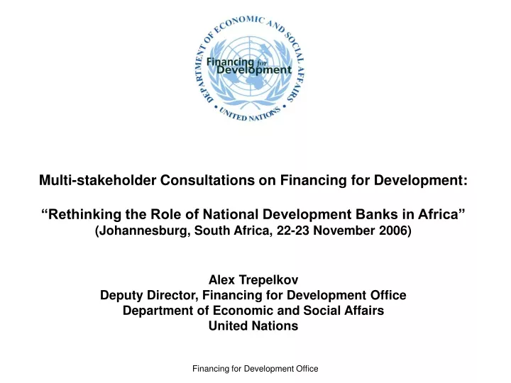 multi stakeholder consultations on financing