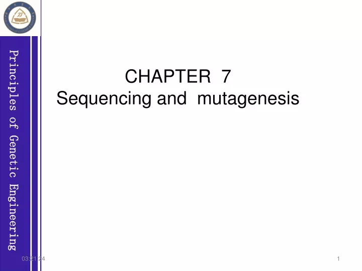 chapter 7 sequencing and mutagenesis