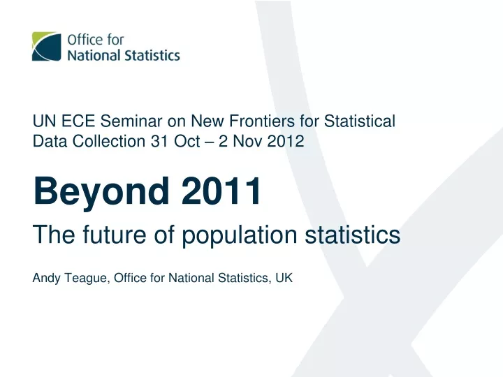 un ece seminar on new frontiers for statistical