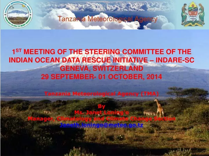 1 st meeting of the steering committee
