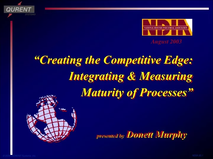 creating the competitive edge integrating measuring maturity of processes