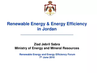 Renewable Energy &amp; Energy Efficiency in Jordan   ________________________________