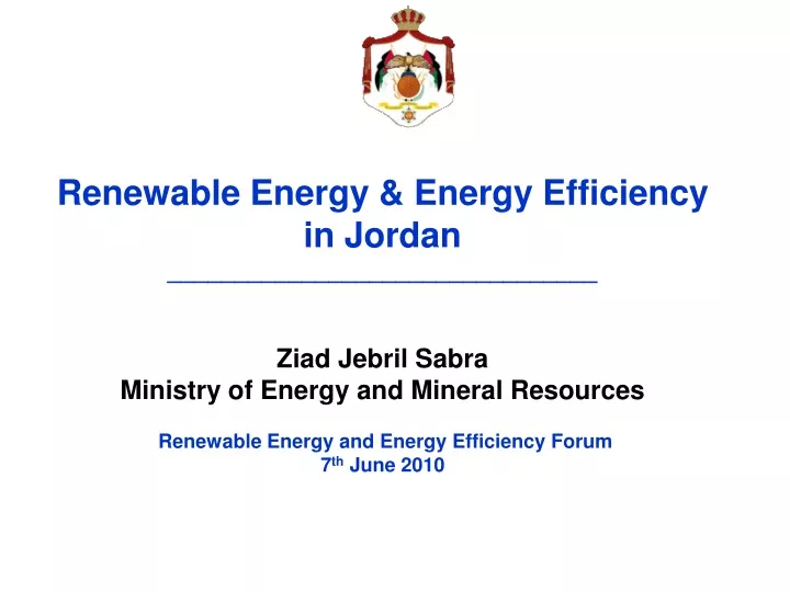 renewable energy energy efficiency in jordan ziad
