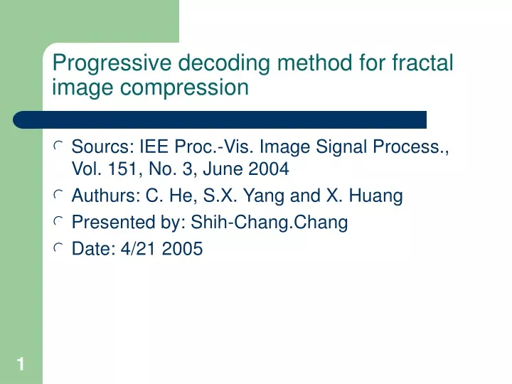 progressive decoding method for fractal image compression