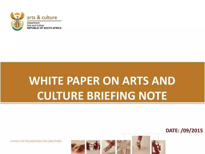 white paper on arts and culture briefing note