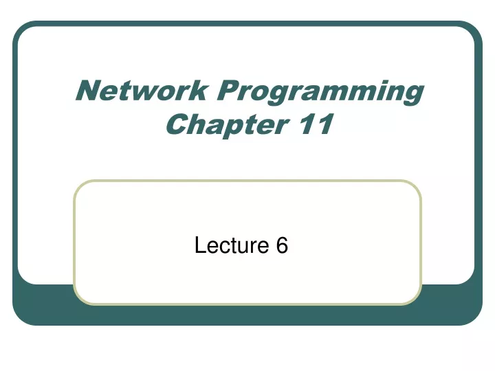 network programming chapter 11