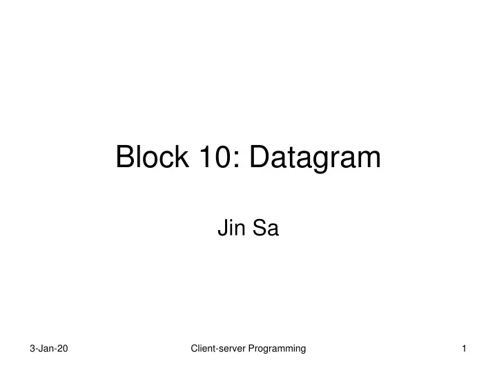 block 10 datagram