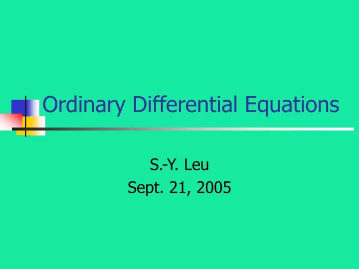 ordinary differential equations