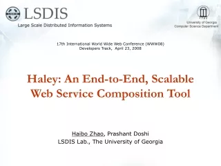 Haley: An End-to-End, Scalable Web Service Composition Tool