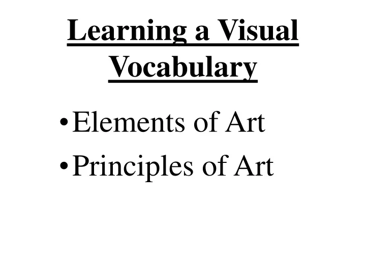 learning a visual vocabulary