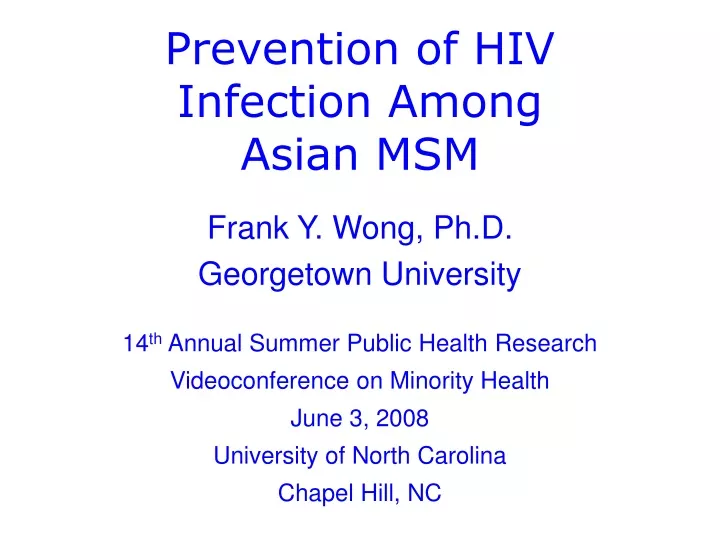 prevention of hiv infection among asian msm