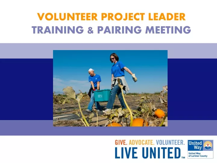 volunteer project leader training pairing meeting