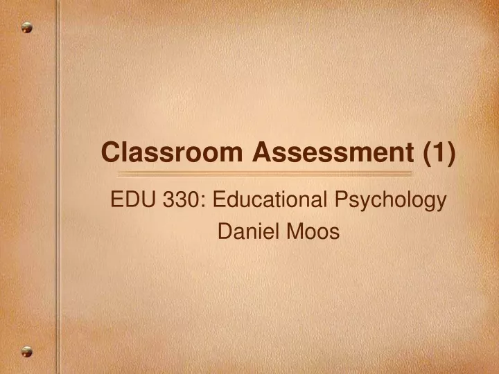 classroom assessment 1