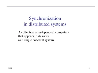 Synchronization in distributed systems