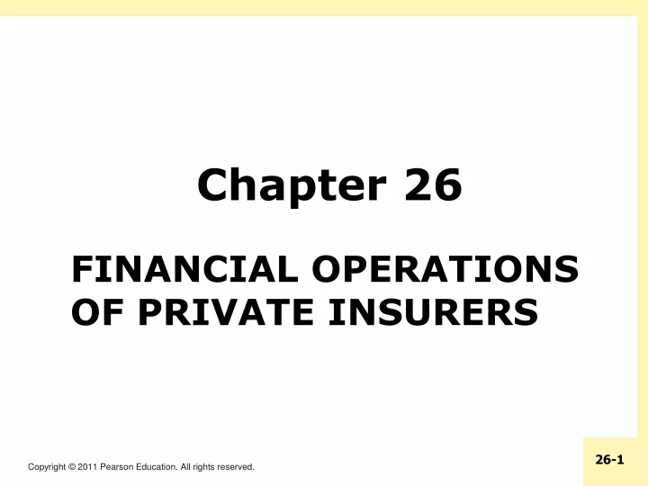 financial operations of private insurers