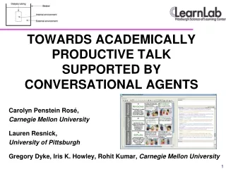 Towards Academically Productive Talk Supported by Conversational Agents